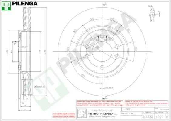 Disque de frein PILENGA V380