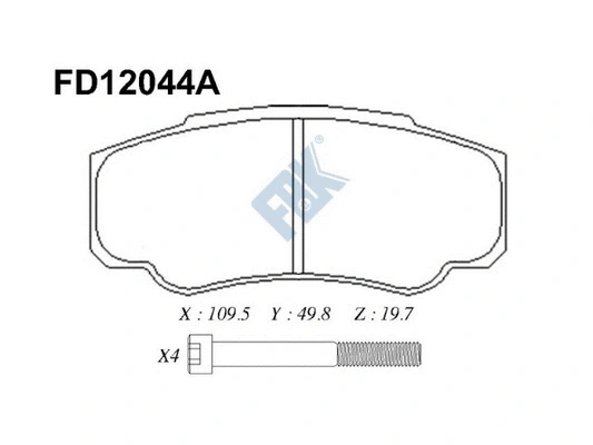 Kit de plaquettes de frein, frein à disque FBK FD12044A