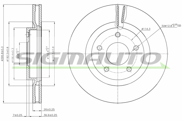 Disque de frein SIGMAUTO DBB589V