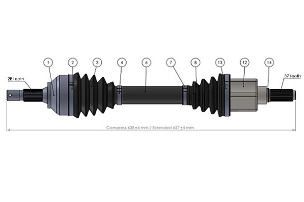 Arbre de transmission SERCORE 221837