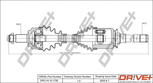 Arbre de transmission Dr!ve+ DP2110.10.1735