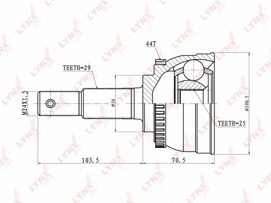 Jeu de joints, arbre de transmission LYNXAUTO CO-5301A