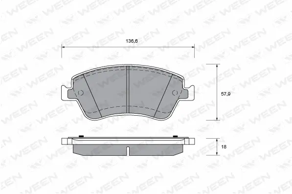 Kit de plaquettes de frein, frein à disque WEEN 151-0014