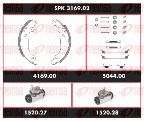 Kit de freins, freins à tambours REMSA SPK 3169.02