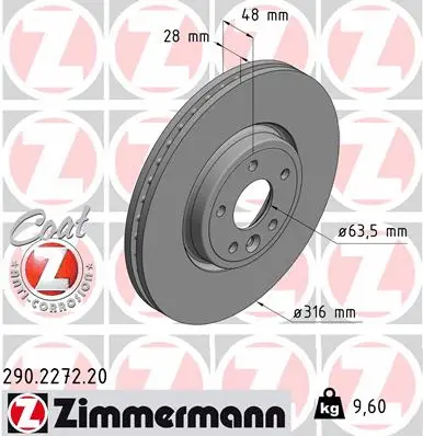 Disque de frein ZIMMERMANN 290.2272.20