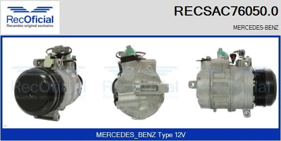 Compresseur, climatisation RECOFICIAL RECSAC76050.0
