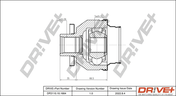 Jeu de joints, arbre de transmission Dr!ve+ DP2110.10.1664