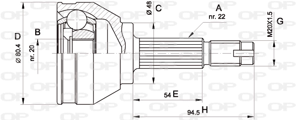 Jeu de joints, arbre de transmission OPEN PARTS CVJ5002.10