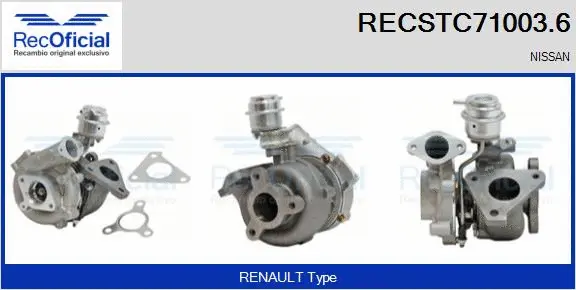 Turbocompresseur, suralimentation RECOFICIAL RECSTC71003.6