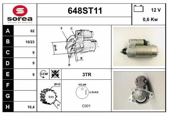 Démarreur STARTCAR 648ST11