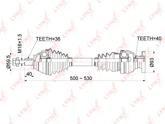 Arbre de transmission LYNXAUTO CD-1166