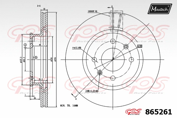 Disque de frein MAXTECH 865261