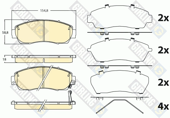 Kit de plaquettes de frein, frein à disque GIRLING 6135816