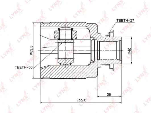 Jeu de joints, arbre de transmission LYNXAUTO CI-3706