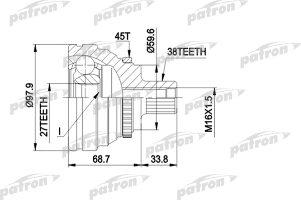 Jeu de joints, arbre de transmission PATRON PCV1174