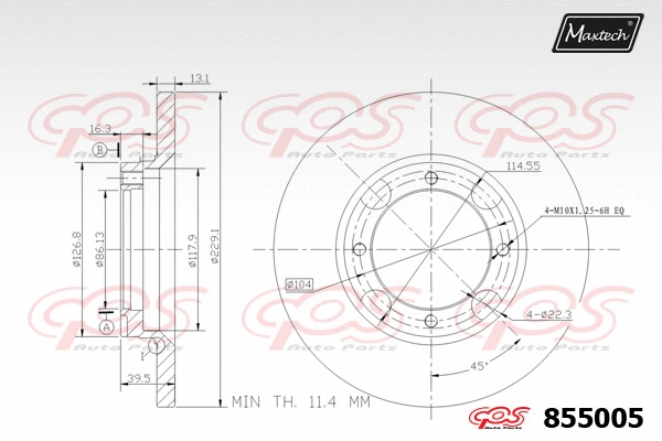 Disque de frein MAXTECH 855005