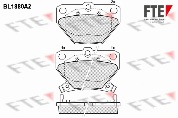 Kit de plaquettes de frein, frein à disque FTE 9010465