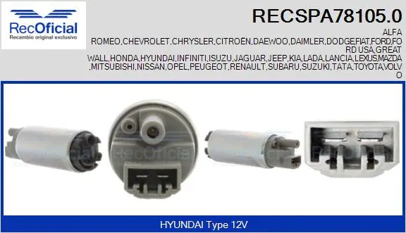 Pompe à carburant RECOFICIAL RECSPA78105.0