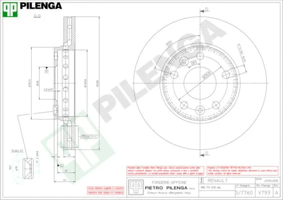 Disque de frein PILENGA V793