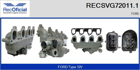 Vanne EGR RECOFICIAL RECSVG72011.1