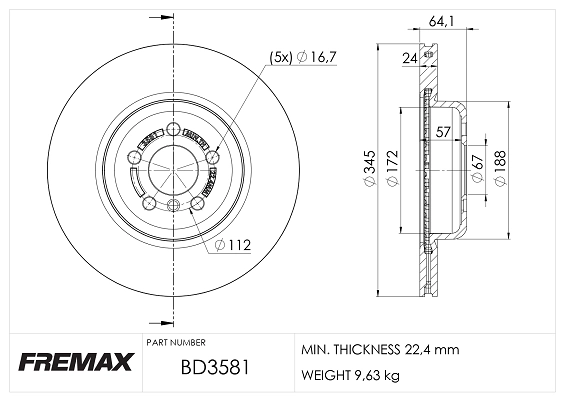 Disque de frein FREMAX BD-3581