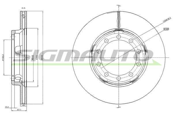 Disque de frein SIGMAUTO DB0179V