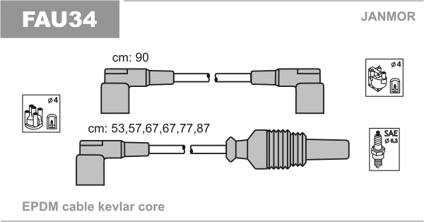Kit de câbles d'allumage JANMOR FAU34