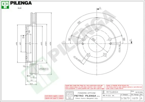 Disque de frein PILENGA V619