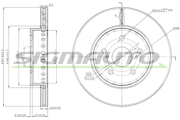 Disque de frein SIGMAUTO DBA793V