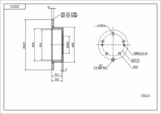Disque de frein HART 250 224