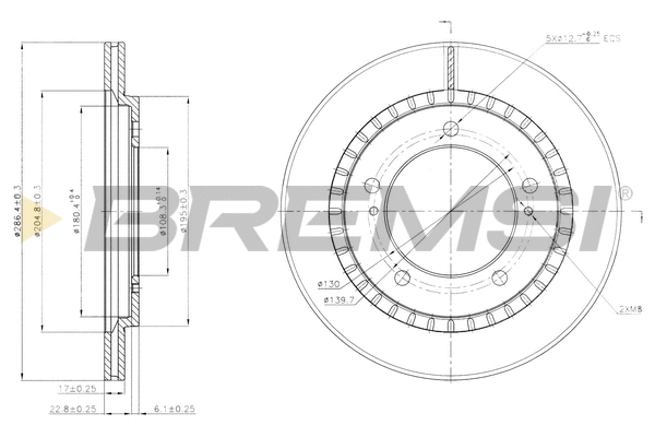Disque de frein BREMSI CD7687V