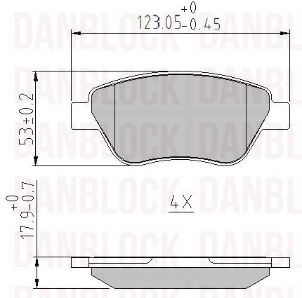 Kit de plaquettes de frein, frein à disque DANBLOCK DB 510211