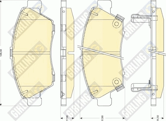 Kit de plaquettes de frein, frein à disque GIRLING 6134789