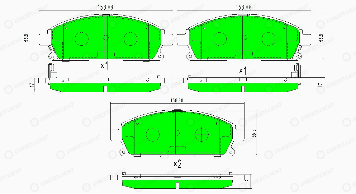 Kit de plaquettes de frein, frein à disque Automotive Adriado GLBP0263