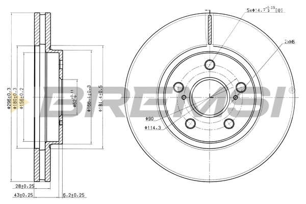 Disque de frein BREMSI CD7446V