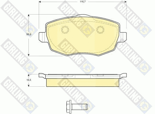Kit de plaquettes de frein, frein à disque GIRLING 6115921