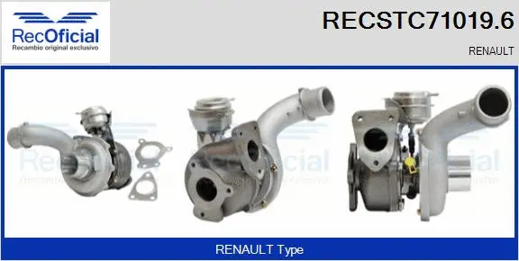 Turbocompresseur, suralimentation RECOFICIAL RECSTC71019.6