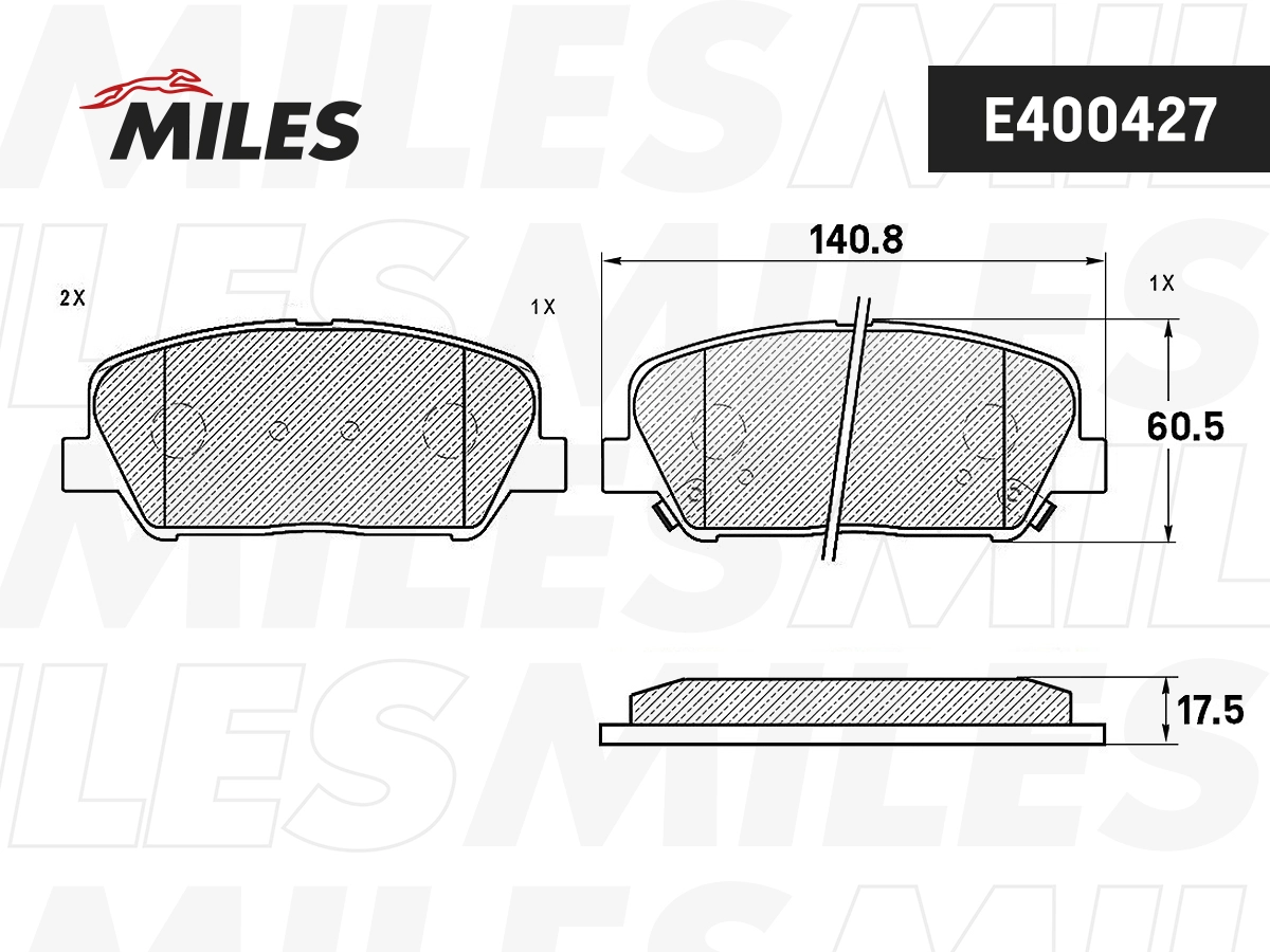 Kit de plaquettes de frein, frein à disque MILES E400427