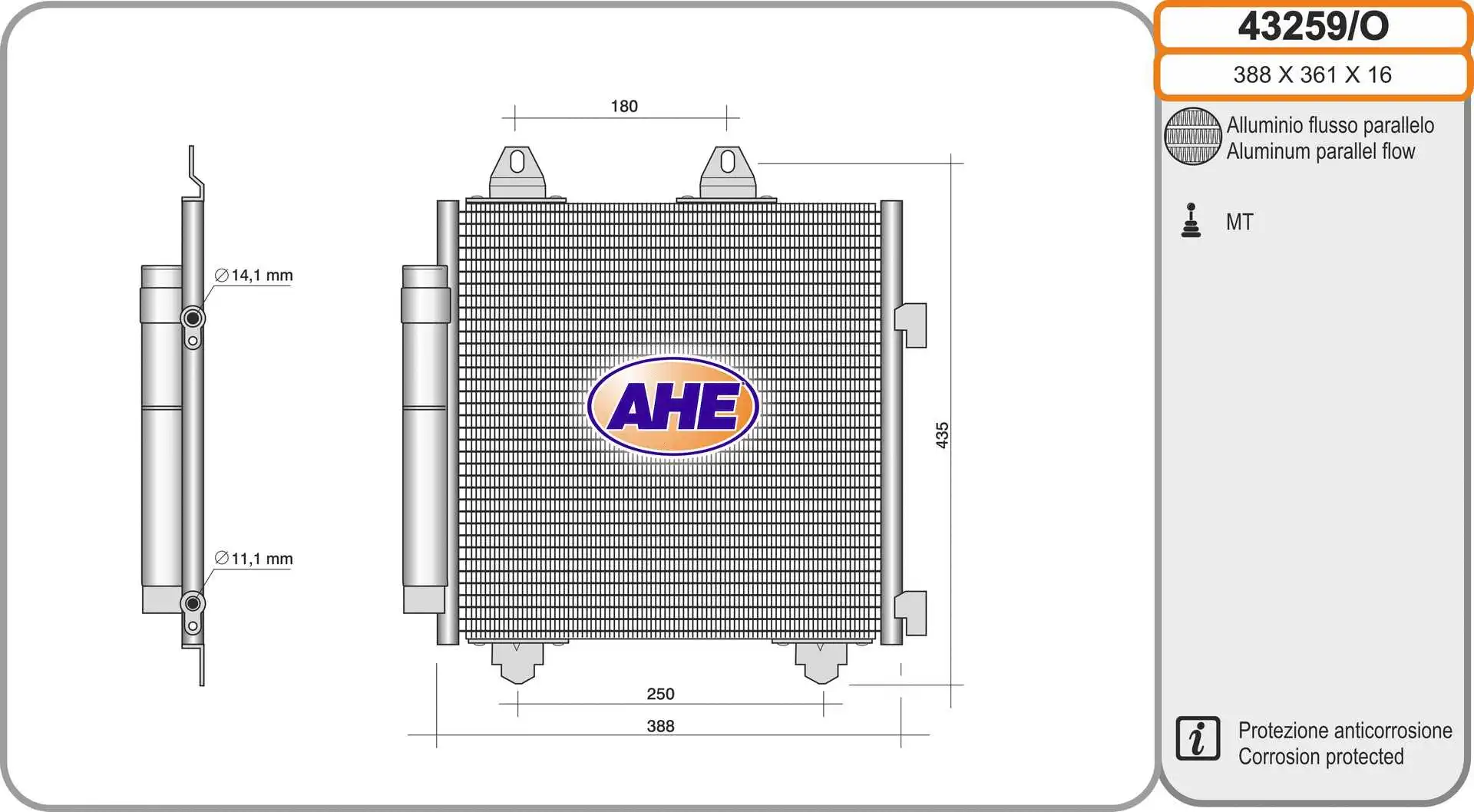 Condenseur, climatisation AHE 43259/O