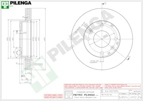 Disque de frein PILENGA V972