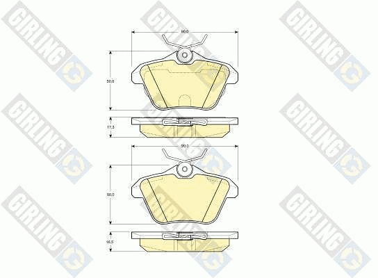 Kit de plaquettes de frein, frein à disque GIRLING 6113151