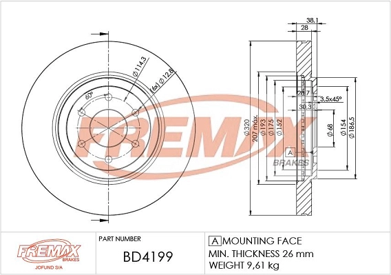 Disque de frein FREMAX BD-4199