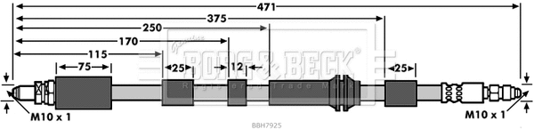 Flexible de frein BORG & BECK BBH7925