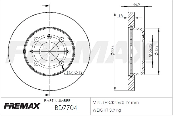 Disque de frein FREMAX BD-7704