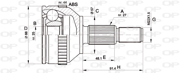 Jeu de joints, arbre de transmission OPEN PARTS CVJ5200.10