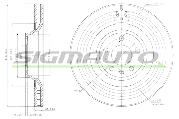 Disque de frein SIGMAUTO DBB238V