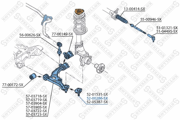 Rotule de suspension STELLOX 52-00286-SX
