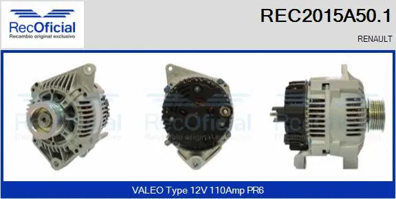 Alternateur RECOFICIAL REC2015A50.1