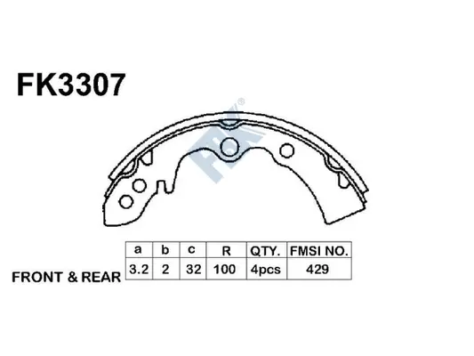 Jeu de mâchoires de frein FBK FK3307