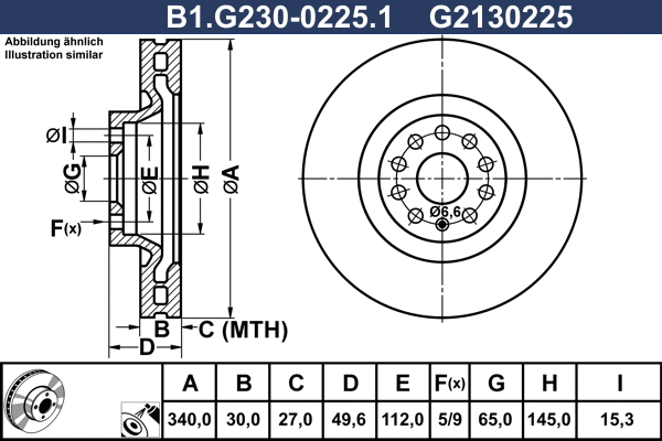 Disque de frein GALFER B1.G230-0225.1